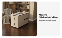 Modern Design Multi-Drawer End Table Scratch-Resistant Top Upholstered Side Cabinet with Drawers Easy to Clean Storage Furniture Stable Structure for Homeowners, Interior Decorators, Adults, Living Room, Home Office, Apartment, Bedroom