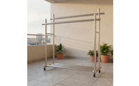Heavy Duty Freestanding Clothes Rack Open-Frame Floor Clothes Rack Large Capacity Furniture Compact for Bedroom