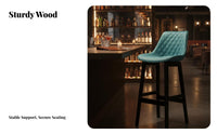 Wooden Frame Bar Stool with rearrest Counter Chair Curved rear Support