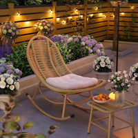 Rattan Rocking Chair for Adults, Balcony Garden Outdoor Use, Modern Style