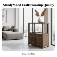Multi-Tier & Beverage Stand Firm Wood Construction Storage Cabinet Chinese Visual Appearance Easy Assembly for Living Room