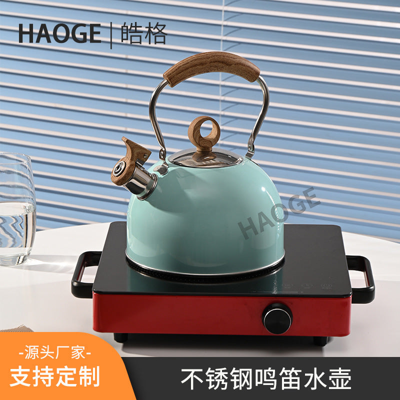2.5L Stainless Steel Whistling Kettle, Blue, Modern Minimalist