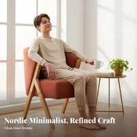Upholstered Single Sofa Nordic Aesthetic Lounge Chair Minimalist Design Comfortable for Homeowners, Hotel, Living Room