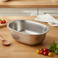 Oval Kitchen Basin Smooth Stainless Steel Bowl Long-Lasting for Meal Prep