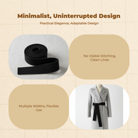 Wool Waist Belt, Double-Sided, Black, Versatile Accessory