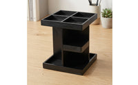 Tiered Rotating Cosmetic Organizer 360-Degree Rotating Makeup Organizer Easy Access Natural Finish for Women, Bathroom Counter