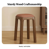 Cushioned Stacking Stool Stackable Design Vanity Seat Anti-Slip Feet for Bedroom