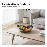 Stainless Steel Fruit Tray Rounded Serving Bowl Polished for Living Room, Coffee Table