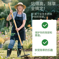 亚马逊热销可拆卸长柄除草工具木柄铁质拔草器锄头多功能除草耙