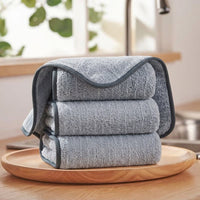 8-Layer Cleaning Cloths and Tea Towels, 12-Pack Super Absorbent Cloths for Dish Washing, 25x25cm Reusable Kitchen Cleaning Supplies
