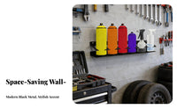 Wall Mount Spray Bottle Holder Space Saving Spray Bottle Storage Rack Heavy Duty Wall Mount Can Organizer for Mechanics, Garage, Workshop