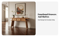 Reclaimed Hardwood Wood Sideboard Weathered Grain Rustic Console Cabinet Handcrafted Console Table with Storage for Homeowners, Living Room, Entryway