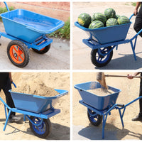 Garden Dump Cart Tilting Tipping Cart Wheelbarrow with Tipping Tub Metal Garden Trolley Manual for Gardeners, Gardens