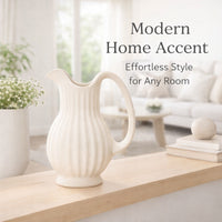 Ceramic Vase Teapot, White Porcelain, Modern Minimalist