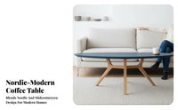 atmosphericShaped Low Table Nordic Design Irregular Shape Tripod Table Rounded borders Two-Tone for Small Space