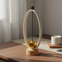 Meditation Bell Ornament Minimalist Desktop Bell Ornament Cream and Gold