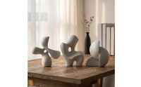 Geometric Abstract Sculpture Matte Geometric Sculpture Tabletop Ornament Textured Decor Decorative for Minimalists, Desk, Office