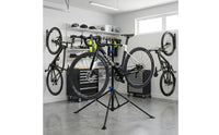 Bike Stand Space-Saving Bike Stand with Hooks Compact for Cyclists, Riders, Repair, Garage, Display