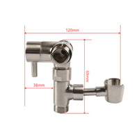 T-Adapter Shower Valve Brushed Finish Handheld Shower Diverter with Holder Universal Fit for RV Owners