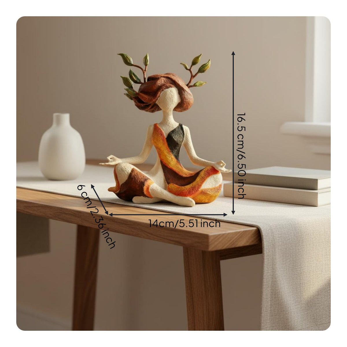 Resin Meditation Lady Ornament Zen Decor House Decoration Artisanal