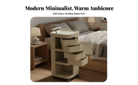 Multifunctional Bedside Storage Cabinet on Wheels Large Capacity Multi-Tier Rotating Organizer Long-Lasting Storage Cart with Wheels for Homeowners, Professionals, Living Room, Bedroom, Bathroom, Kitchen