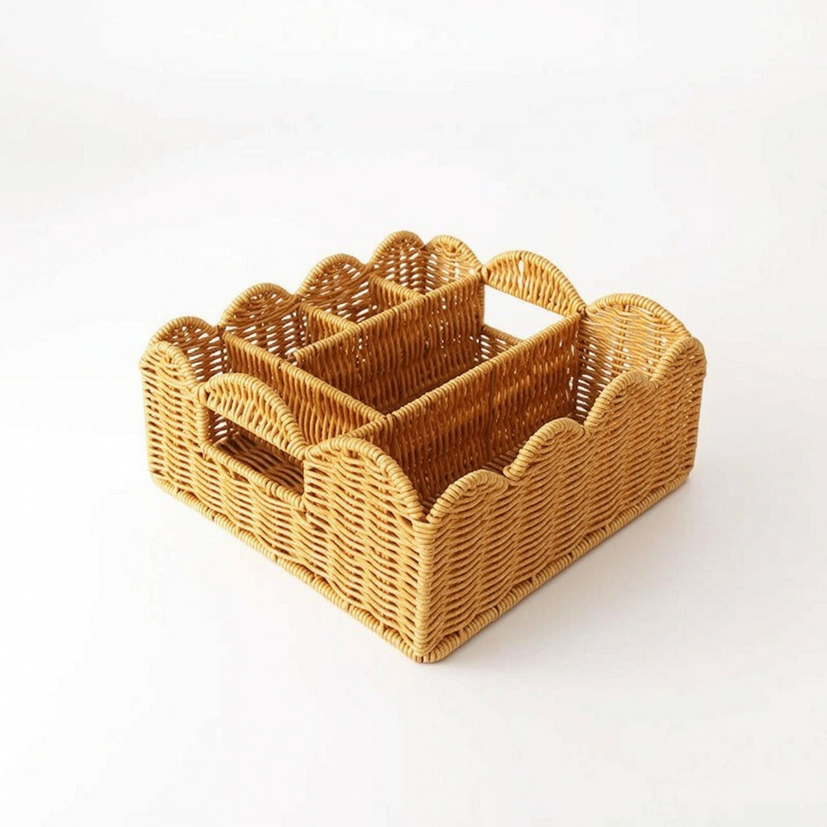 Woven Basket with Dividers Divided Storage Basket Versatile for Kitchen