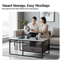 3-Seater textile Couch with Coffee Table Minimalist Design Reception Seating Business and design Sturdy Frame for Meeting Room