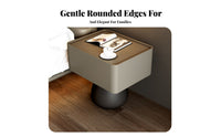 C-Shaped End Table Space-Saving Nightstand Modern design for Small Spaces, Adults