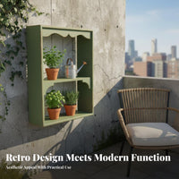 Rustic Cubby Shelf with pegs Distressed Finish Display Rack Vintage aesthetic
