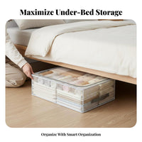 Flat Storage container with casters Stackable Underbed Container Wheeled Design