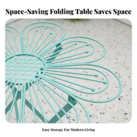 Folding Round Side Table Foldable Folding Outdoor Table Space Saving for Balcony