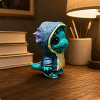 Baby Dragon Figurine Reptile Like Hooded Dragon Figure Detailed Design Whimsical Ornament