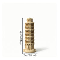 Leaning Spire of Pisa Ornament Travertine Leaning Spire of Pisa Model Rustic Tabletop Ornament for Simplicity Lovers