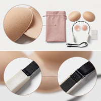 Adjustable Frontless Bra Secure Bra with Silicone Nipple Covers Reusable Underwear Supportive for Wedding