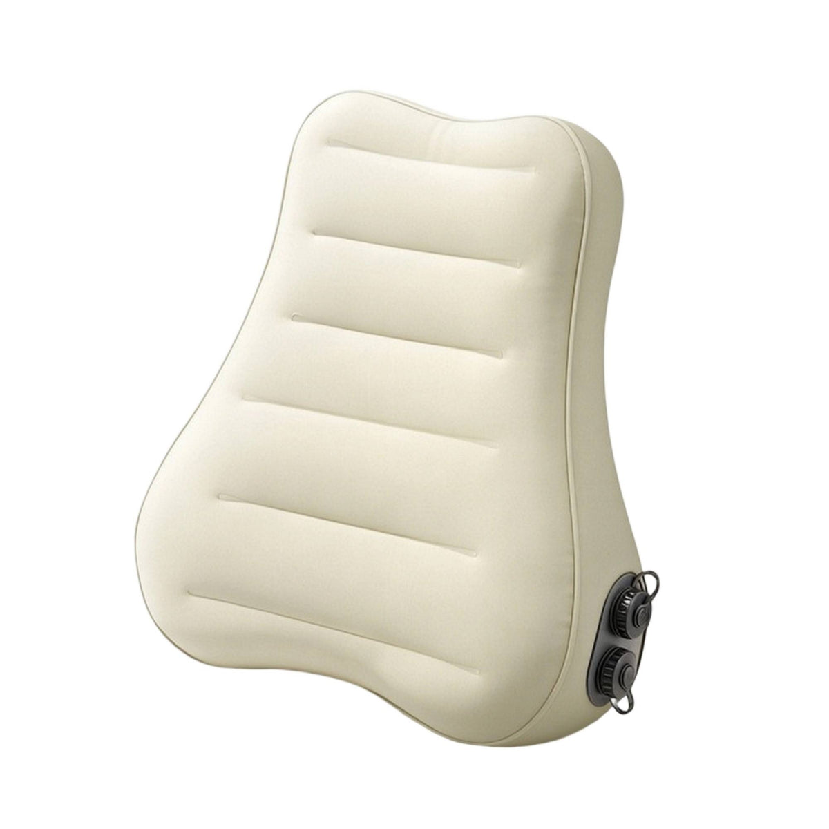 Contoured Pillow with Strap Ergonomic Self-Inflating Pillow Lightweight Back Support Cushion Adjustable for Office Workers, Airplane Seats