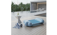 Two Air Chambers Mesh Lounge Mat Raised Side Sections Floating Lounge Mat with Pump Inflatable Pool Mat Rectangular for Adults, Children, Beach