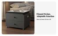 Square Nightstand with Drawer Luxury Aesthetic Bedside Storage Cabinet Modern design Waterproof Surface for Homeowners, Students