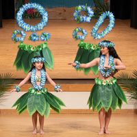 Hawaiian Luau Grass Skirt Costume Set for Kids and Adults