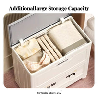 foldable Box with Front Door Large Capacity Stackable Container for Families