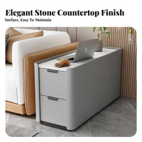 Rolling Side Cabinet Movable Design Rolling Smart Cabinet Space-Saving Built-in Bluetooth Speaker for Homeowners, Living Room