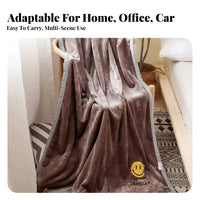 Cartoon Embroidered Throw Soft and Cozy Fleece Coverlet High Density Textile