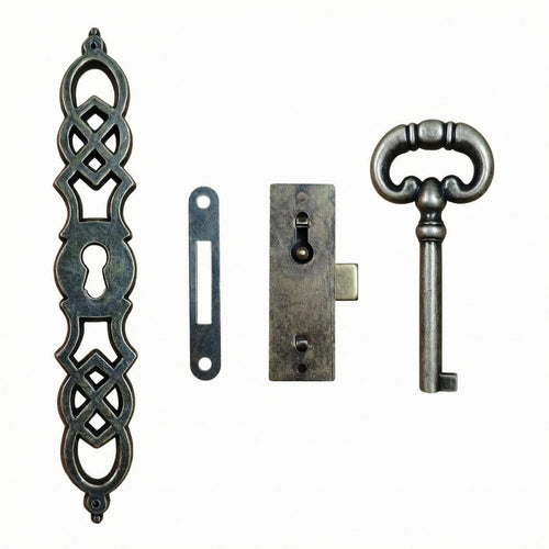 4 Pieces Vintage Clock Lock Hardware Set Decorative Grandfather Clock Lock