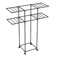 Double Rod Clothes Rack Metal Clothes Rack with Wheels Versatile for Bedroom