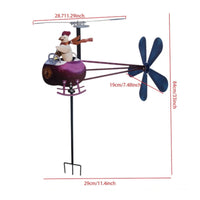 Chicken Helicopter Wind Vane Fun Design Rooster Helicopter for Patio