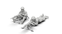 1/72二战兵人1/64怀旧小兵1/35士兵军人白模小摆件微缩兵人微型