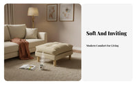 Upholstered Ottoman Space-Saving Upholstered Footstool Modern Design for Seniors
