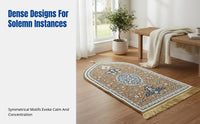 Ethnic Geometric Prayer Mat, Thick Flannel Carpet, Islamic Decor, Home, Bedroom, Office