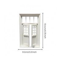 1:12 Scale Dollhouse Door Pane-Style Two Panel Toplight Door Rectangular Frame