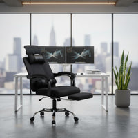 Adjustable Height High Back Reclining Computer Chair Headrest Ergonomic Office Chair with Footrest for Gamers