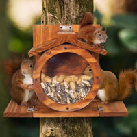 Pet-Friendly Wall Mounted Squirrel Feeder Easy Installation Wooden Squirrel Feeder Long-Lasting Wood for Garden, Backyard